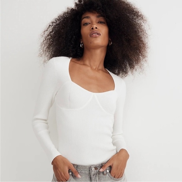 Madewell Wide Rib Sweater Top - Picture 1 of 9